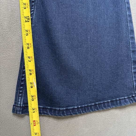Free People Jeans Womens 27 Blue Indigo Flare Low‎ Rise Pull On Retro 70s Denim - Picture 6 of 12